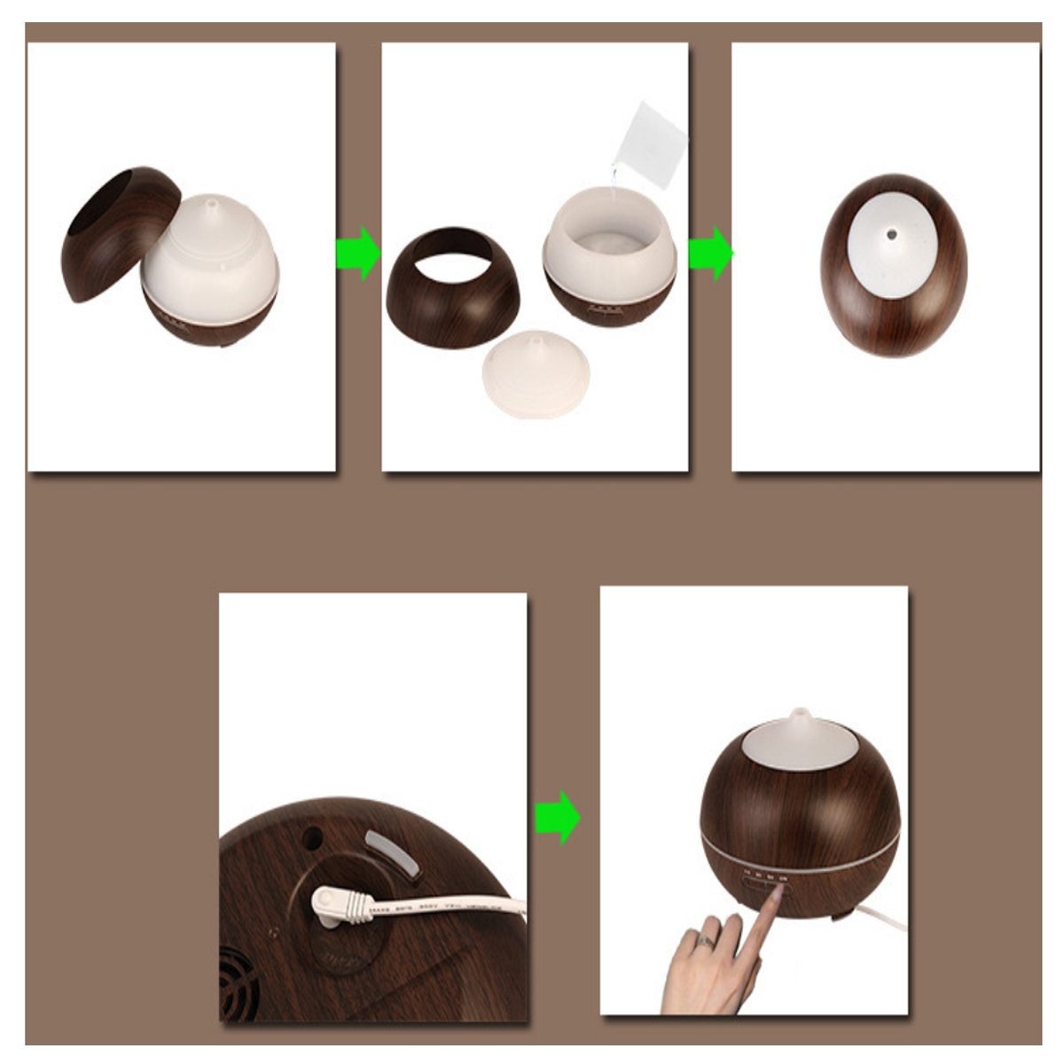 Natural Oak/Mahogany Essential Oil Humidifier