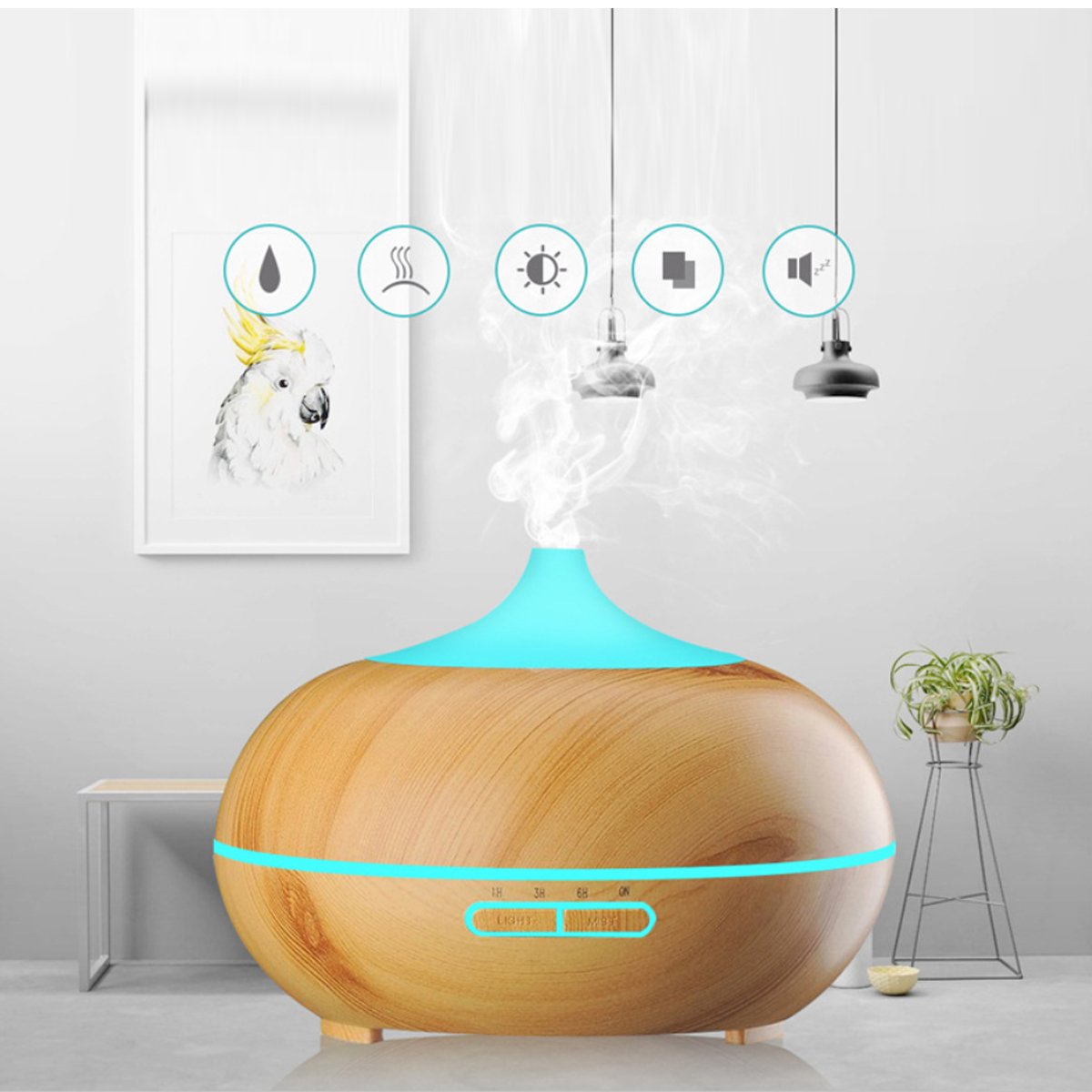 Natural Oak/Mahogany Essential Oil Humidifier