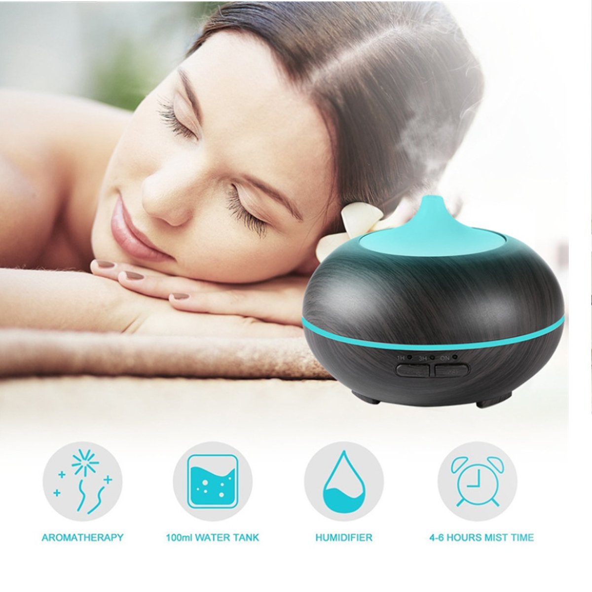Natural Oak/Mahogany Essential Oil Humidifier