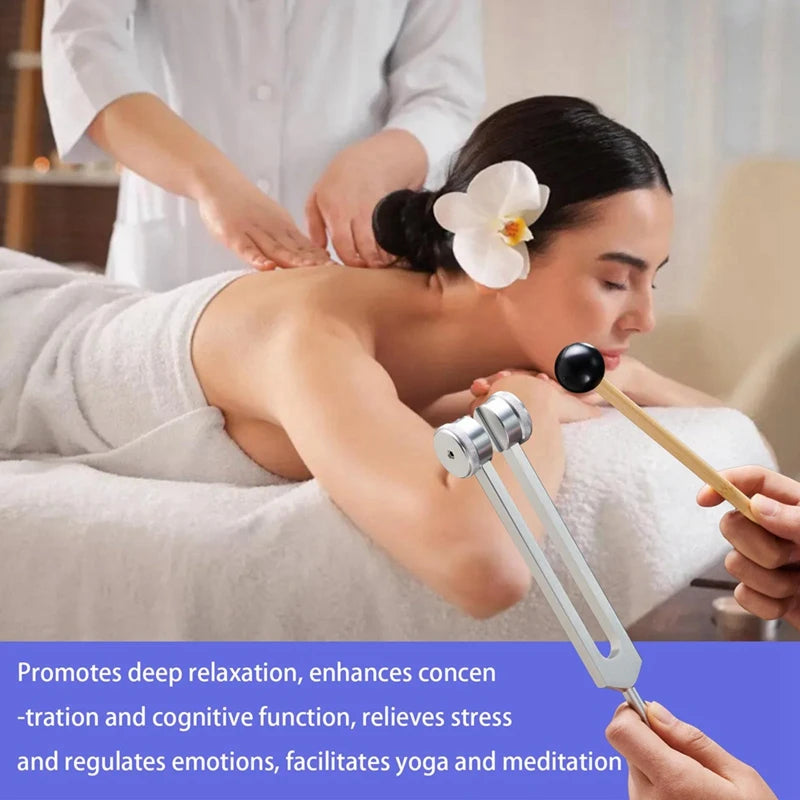 Tuning Forks for Healing Set 256Hz, 384Hz + Hockey Puck Activator