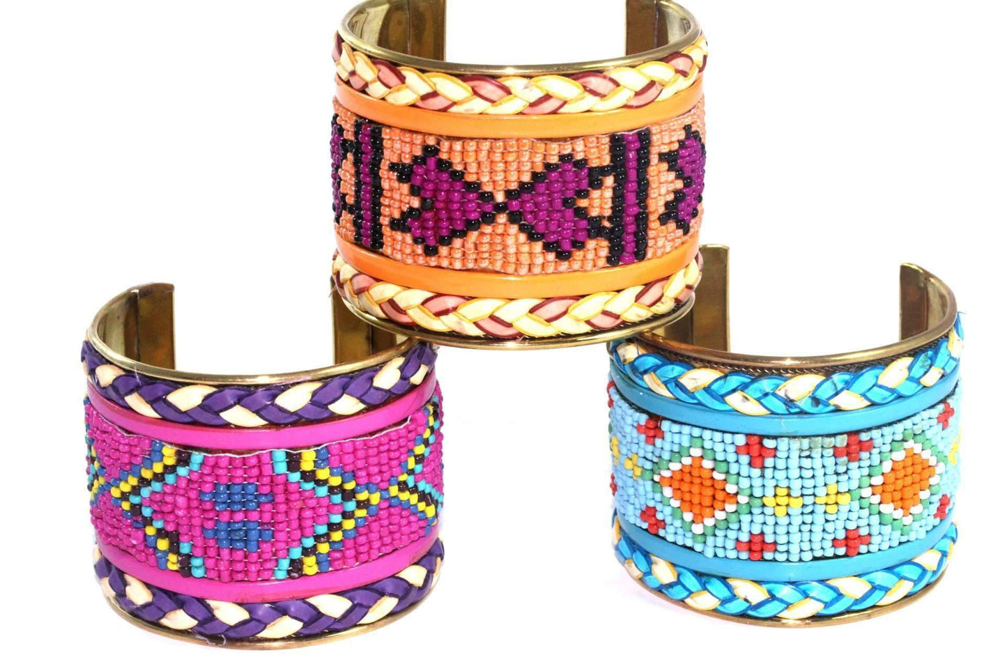 Native Beaded Cuff Bangles