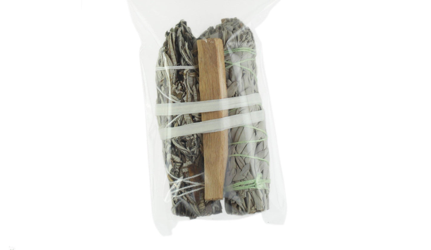 Smudging Kit - (Includes Palo Santo, White Sage, and Yerba Santa)