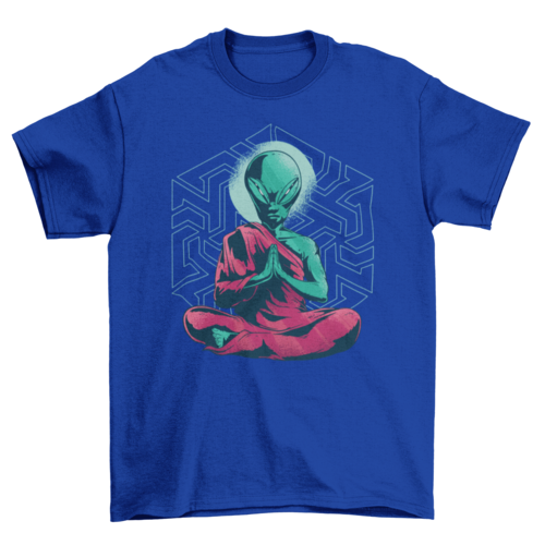 Alien Monk Meditating T-Shirt