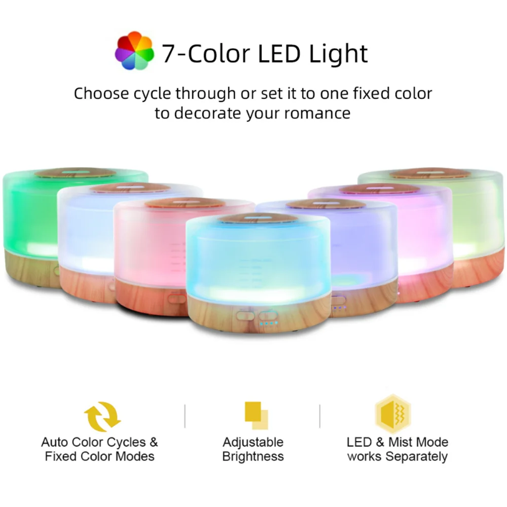 Aromatherapy Kit 500ml Essential Oil Diffuser 6 Therapeutic Oils