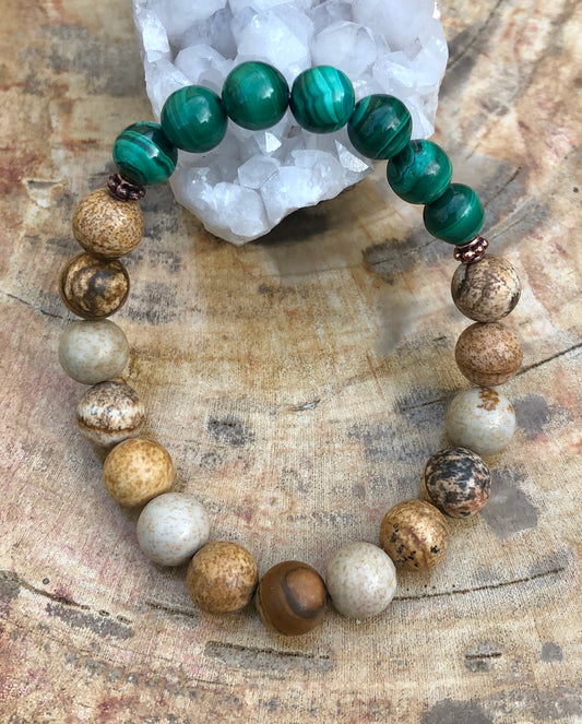 Malachite & Picture Jasper Bracelet